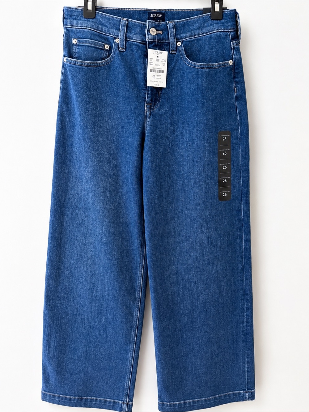 J.Crew NWT Classic Wide Leg Jeans Size 26 Medium Wash Denim High Rise
